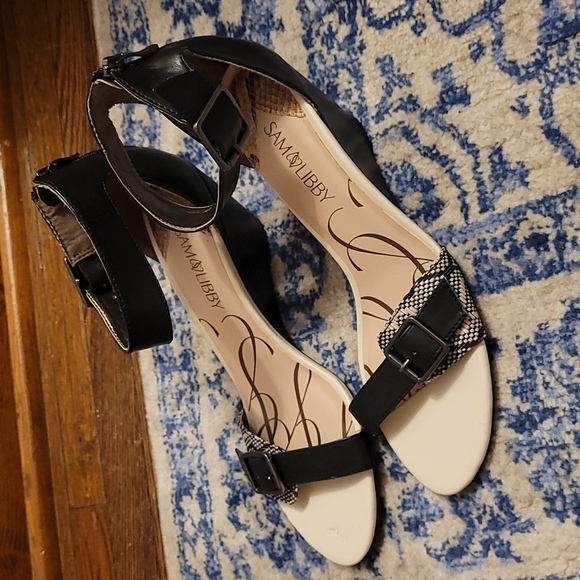 Sam & Libby sz 9 black and cream new without tags sandals - Picture 1 of 5